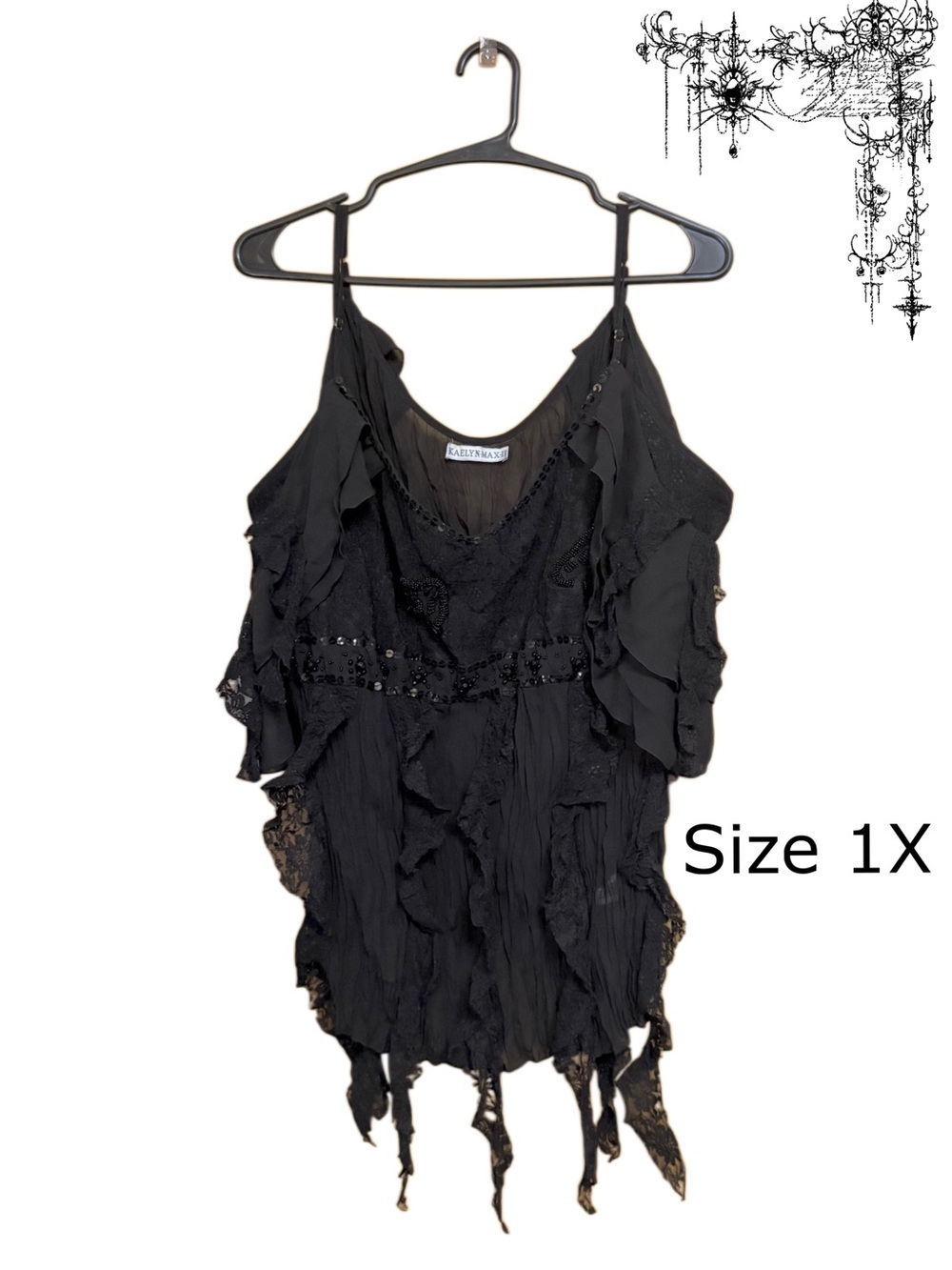 🖤 Ethereal Gothic Lace Top | Dark Academia • Whimsigoth • Witchcore 1X